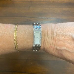 Movado Stainless Steel Watch with Mother of Pearl Face and CZ